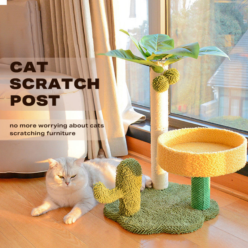 Coconut Cat Tree Tower Scratching Post Toys - The Cat Den